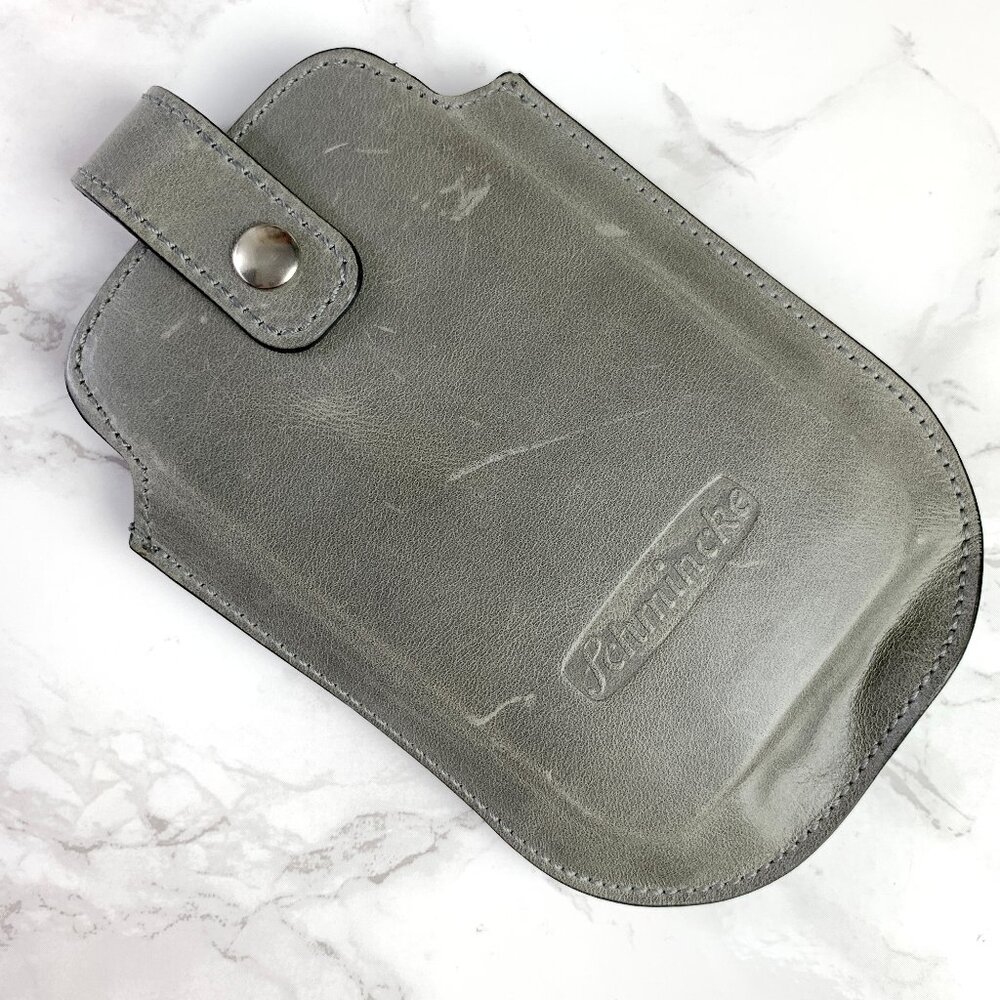 Schmincke Grey Leather Case with Snap